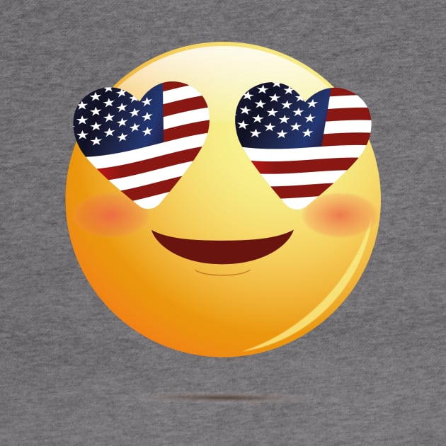 American Flag Funny Emoji by macshoptee